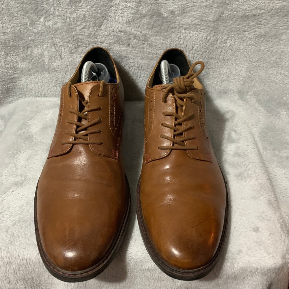 Bostonian Commonwealth Men's Tan Leather‎ Wingtip Oxford Dress Shoes Size 10.5